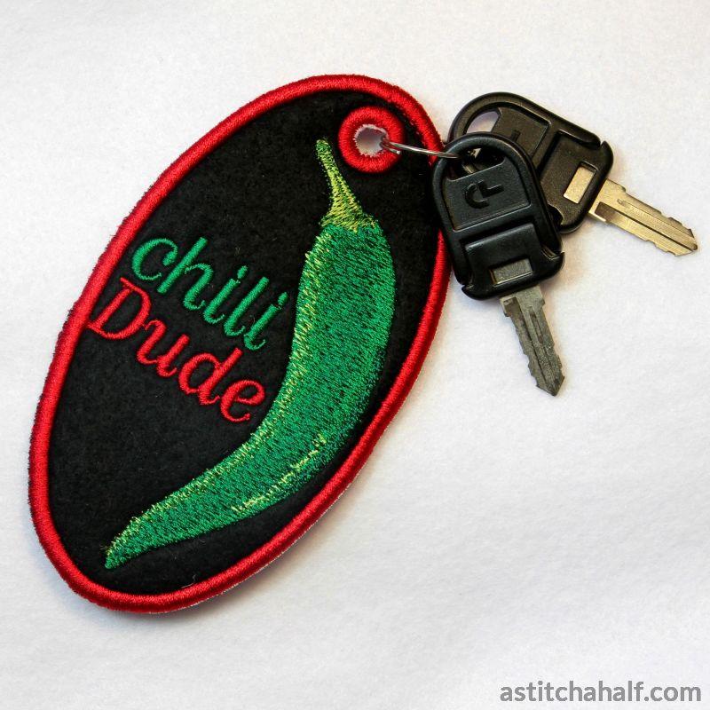 Chili Dude Key Fob - aStitch aHalf