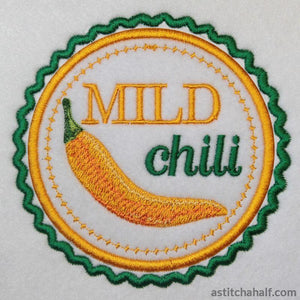 Chili Label Mild - aStitch aHalf