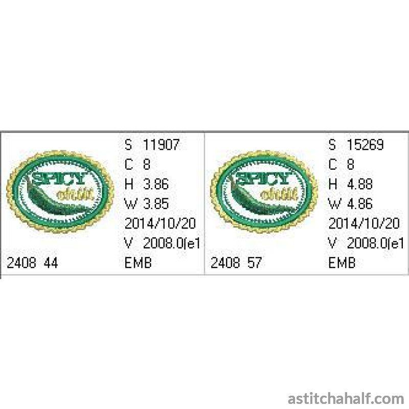 Chili Label Spicy - aStitch aHalf