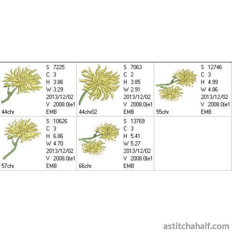 Chrysanthemum Flowers - aStitch aHalf