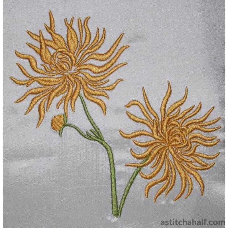 Chrysanthemum Flowers - aStitch aHalf