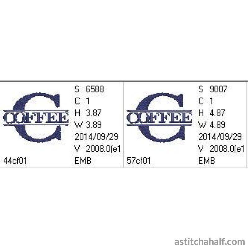 Coffee Monogram - aStitch aHalf