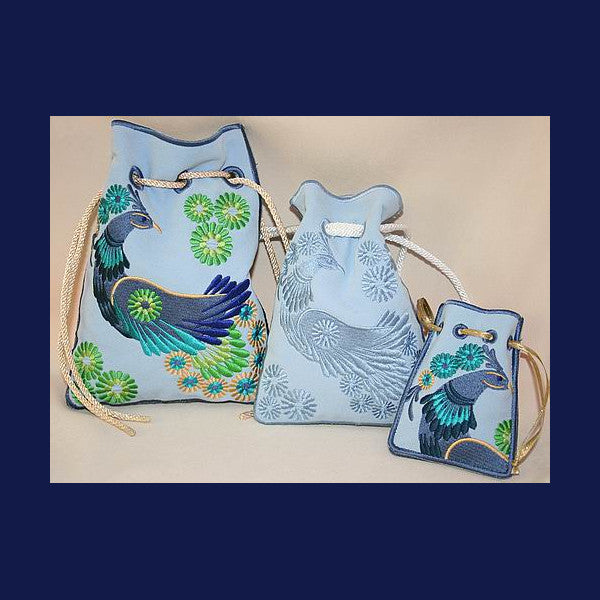 Jacobean Drawstring Purse - a-stitch-a-half