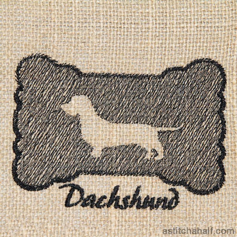 Dachshund Dog Silhouette - aStitch aHalf