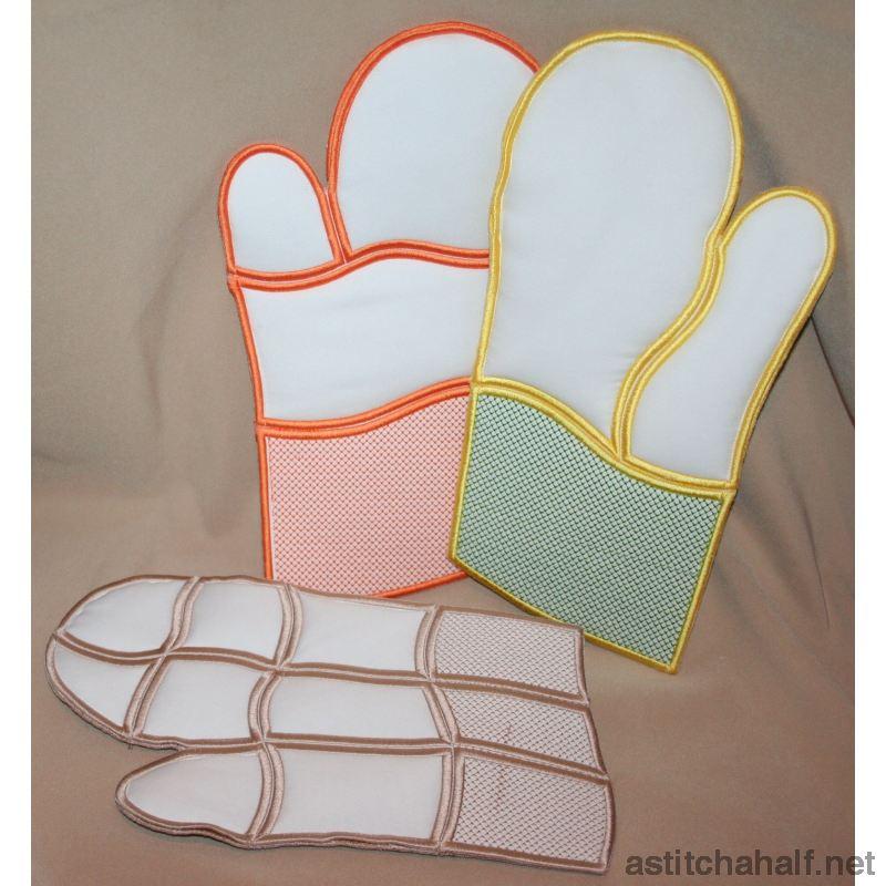 Daffodil Oven Gloves - a-stitch-a-half