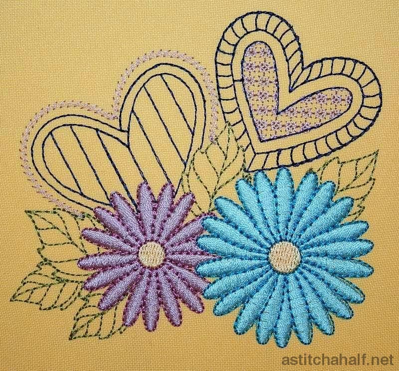 Daisy Heart - a-stitch-a-half