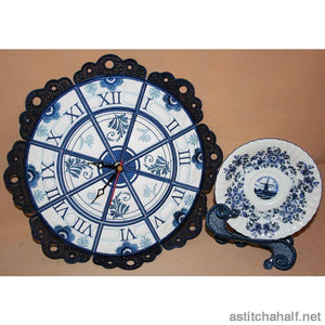Delft Dowry Timepiece - a-stitch-a-half
