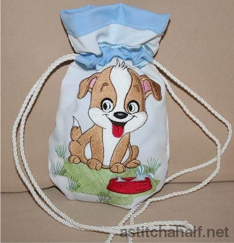 Doggy Drawstring Bag - a-stitch-a-half