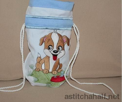 Doggy Drawstring Bag - a-stitch-a-half
