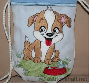 Doggy Drawstring Bag - a-stitch-a-half