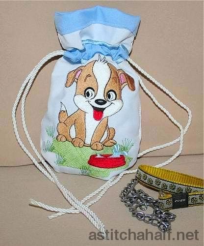 Doggy Drawstring Bag - a-stitch-a-half