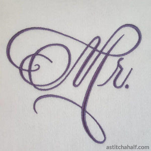 Elaborate Monogram for Mr - a-stitch-a-half
