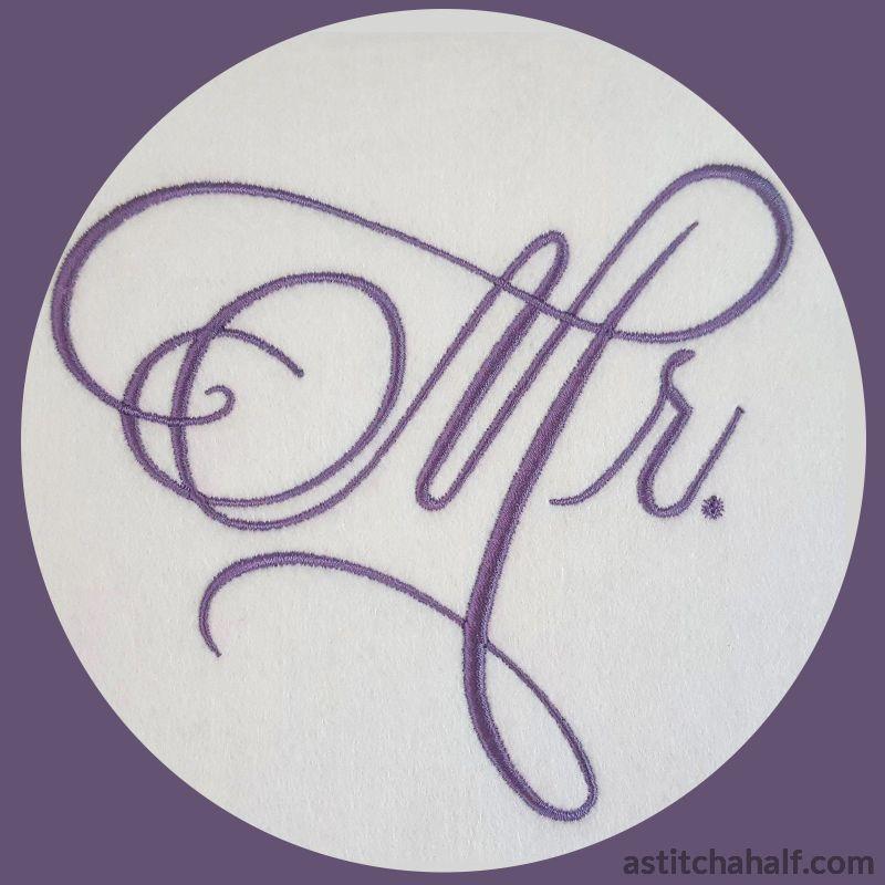 Elaborate Monogram for Mr - a-stitch-a-half