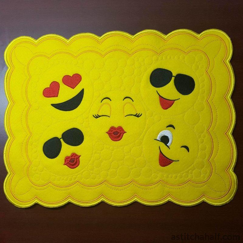 Emoji Family Placemat - aStitch aHalf