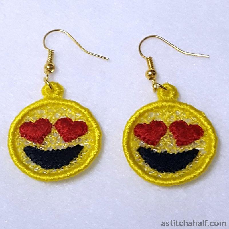 Emoji in Love Earrings Pendant Bookmark - aStitch aHalf