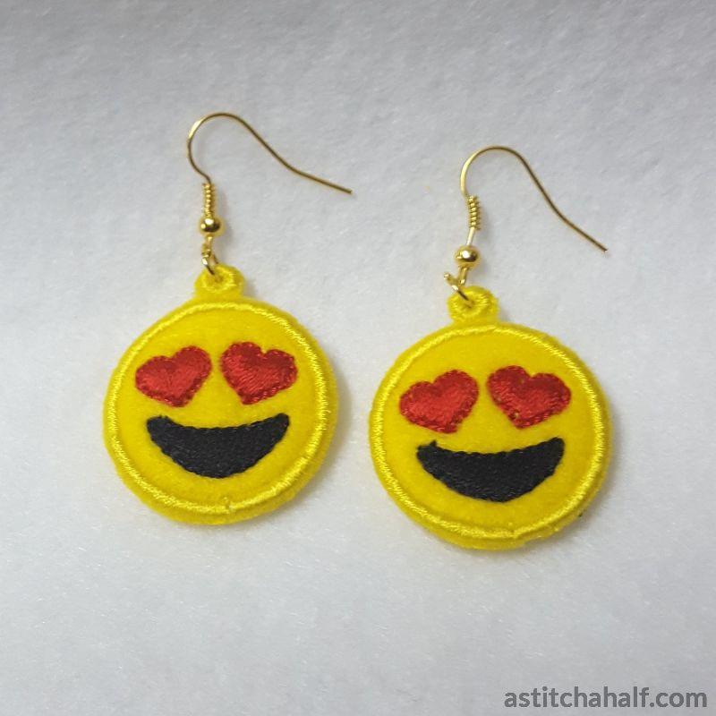 Emoji in Love Earrings Pendant Bookmark - aStitch aHalf