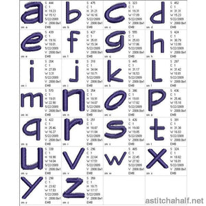 Enviro Small Letters - a-stitch-a-half
