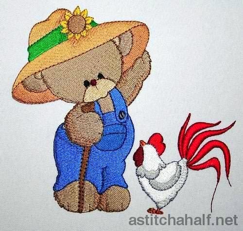 Farmer Daniel and Ronald Rooster - a-stitch-a-half