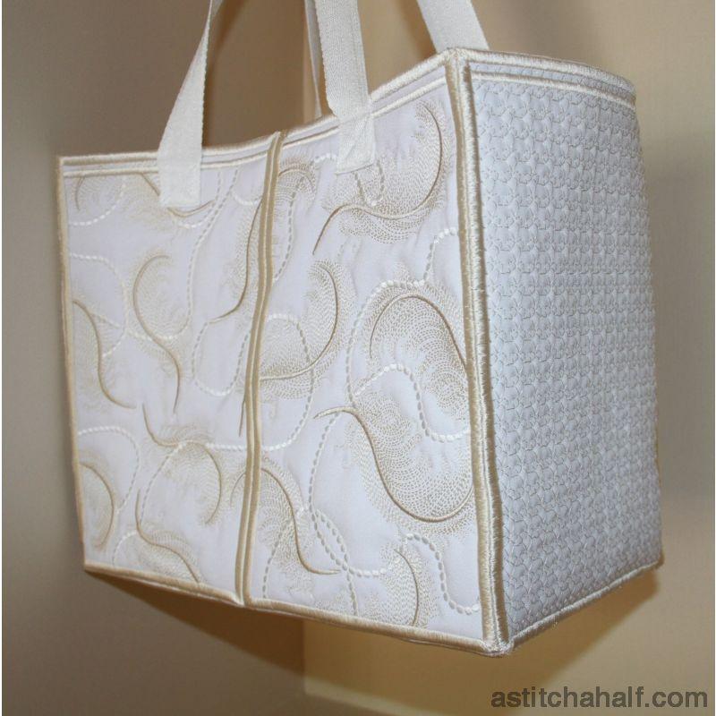 Feathers on Pearls Tote Bag - aStitch aHalf