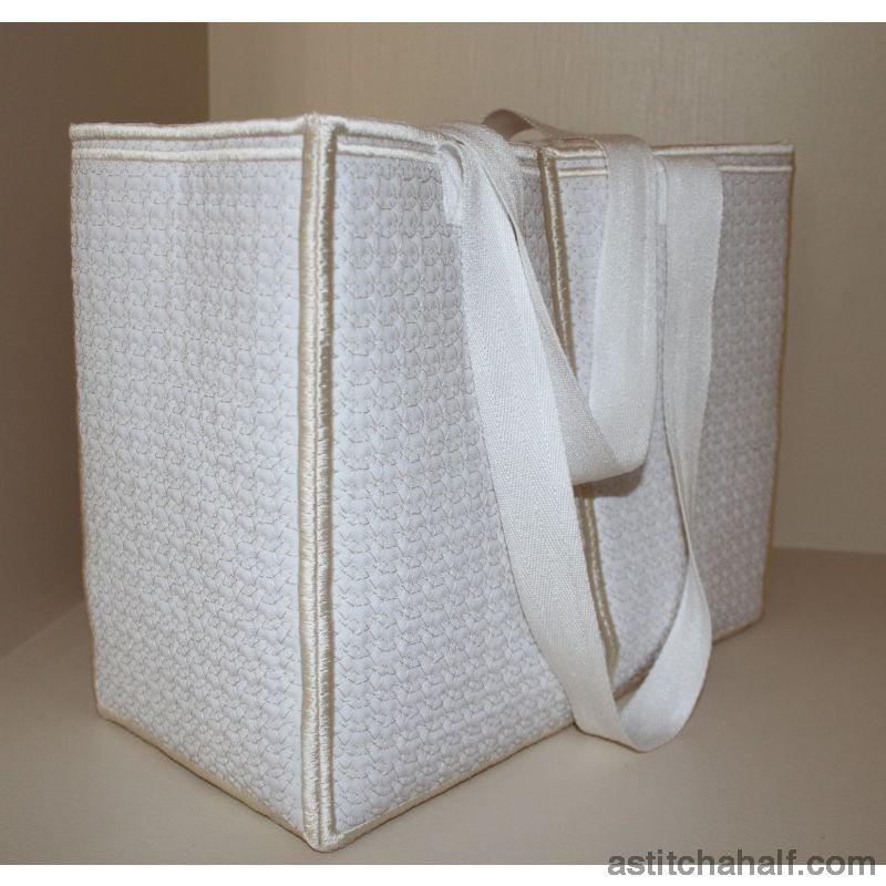 Feathers on Pearls Tote Bag - aStitch aHalf