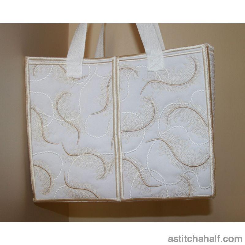 Feathers on Pearls Tote Bag - aStitch aHalf
