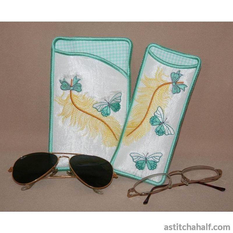 Feathery Eyeglass Cases 01 - a-stitch-a-half