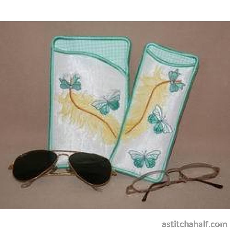 Feathery Eyeglass Cases 01 - a-stitch-a-half
