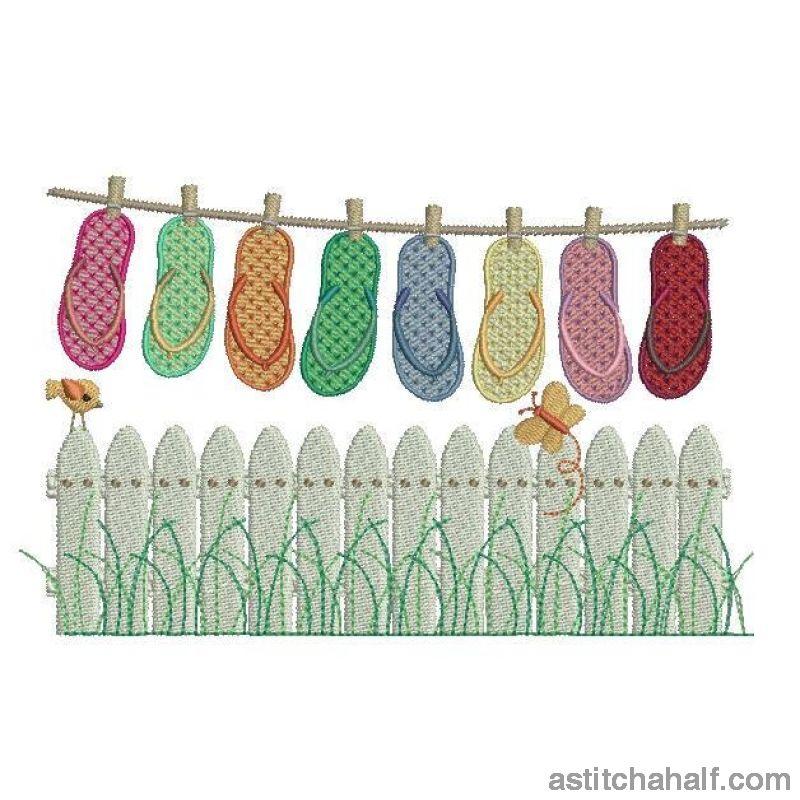 Flip Flops on Clothes Line - aStitch aHalf