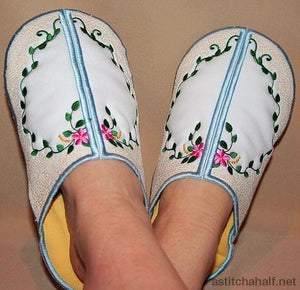 Floral Hearts Slippers - a-stitch-a-half