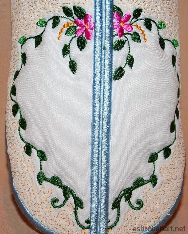 Floral Hearts Slippers - a-stitch-a-half