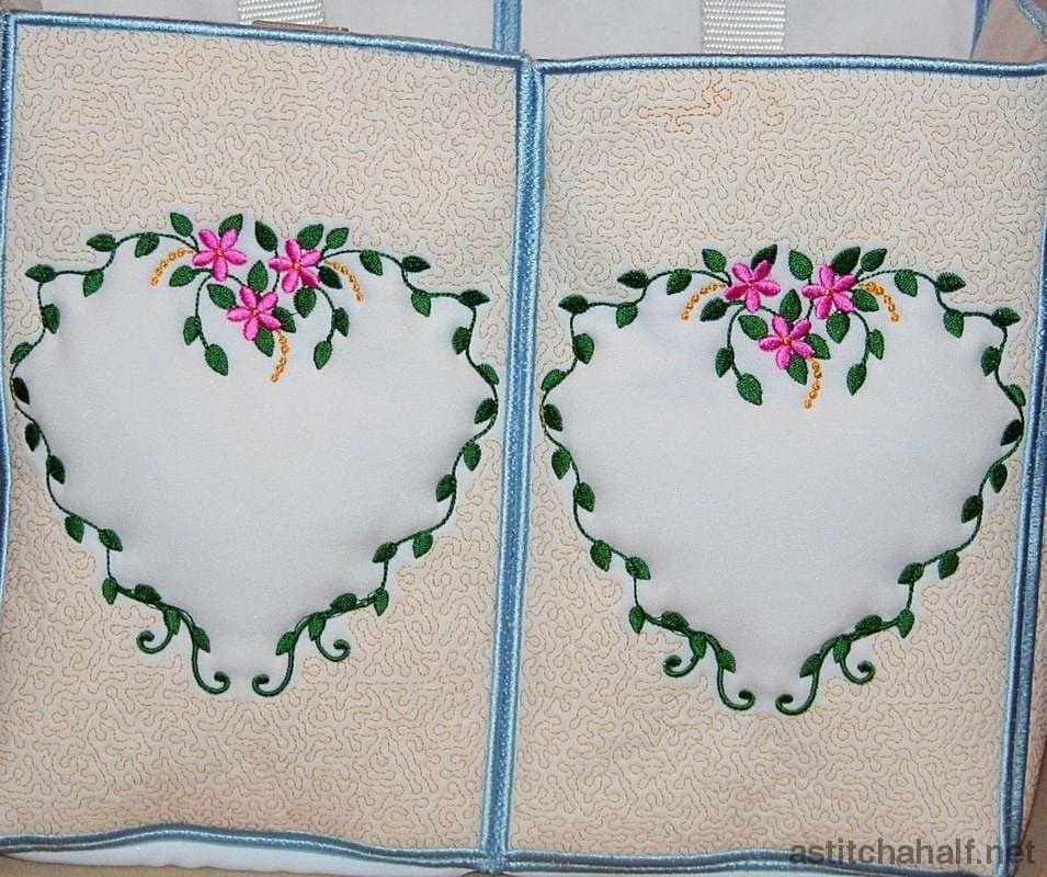 Floral Hearts Tote - a-stitch-a-half