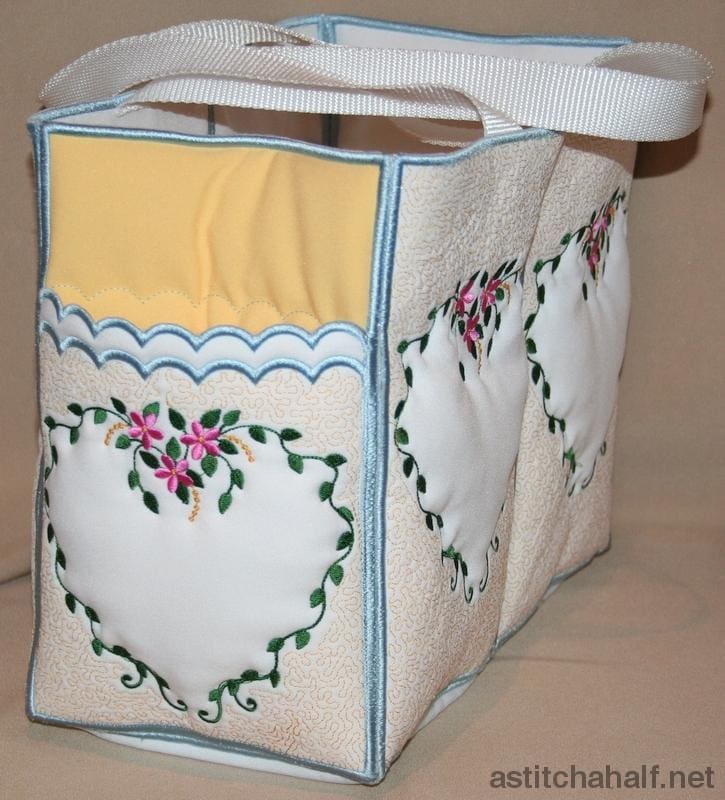 Floral Hearts Tote - a-stitch-a-half