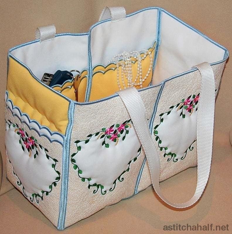Floral Hearts Tote - a-stitch-a-half