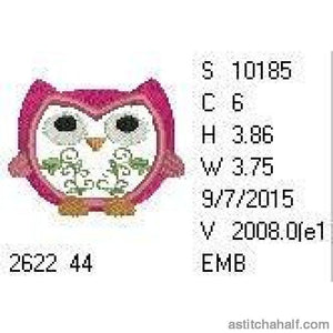 Floral Owl - aStitch aHalf