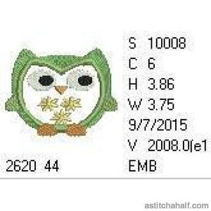 Flower Owl - aStitch aHalf