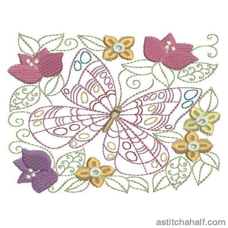 Flutterby Block - aStitch aHalf