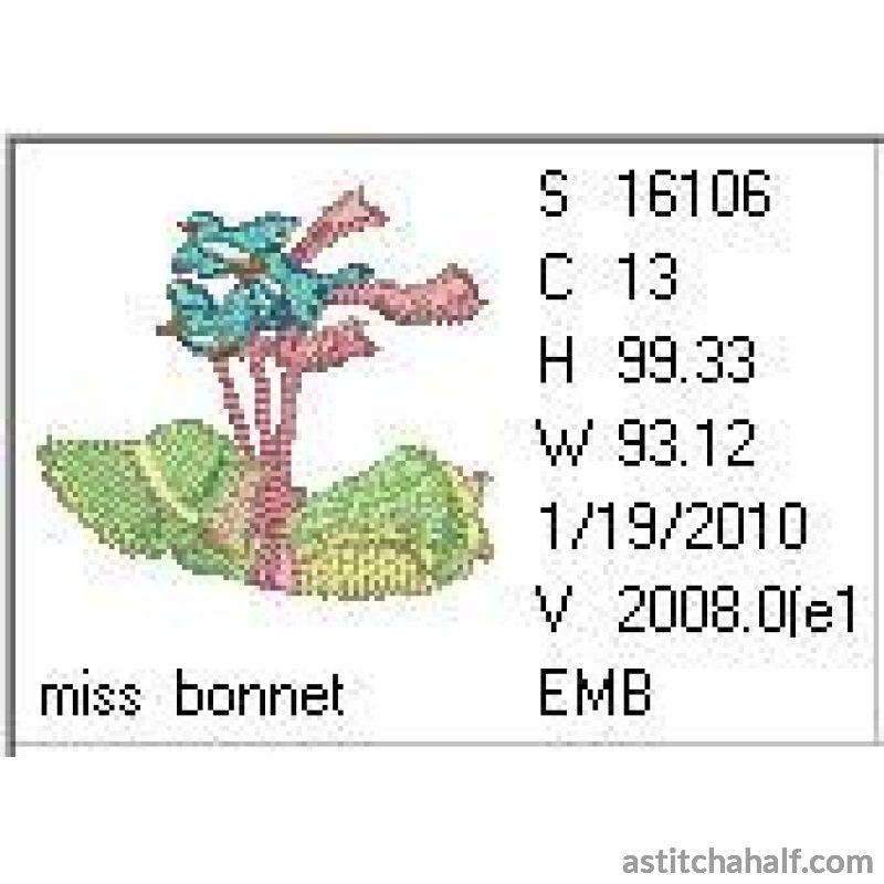 Flying Miss Bonnet - a-stitch-a-half