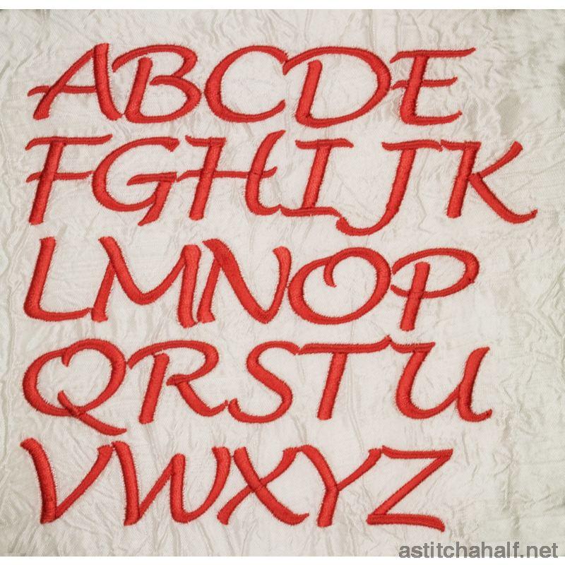 Font Lucinda Handwriting Capital Letters - aStitch aHalf
