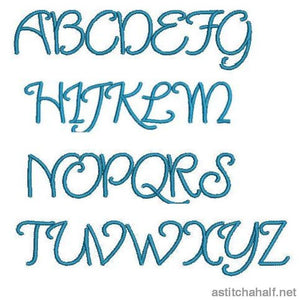 Font Quirly Cues Capital Letters - aStitch aHalf