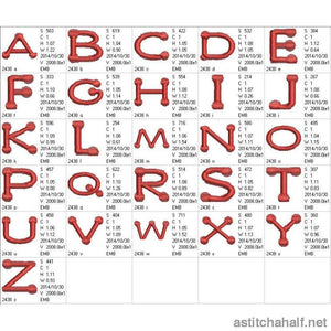 Font Vingy Capital letters - aStitch aHalf