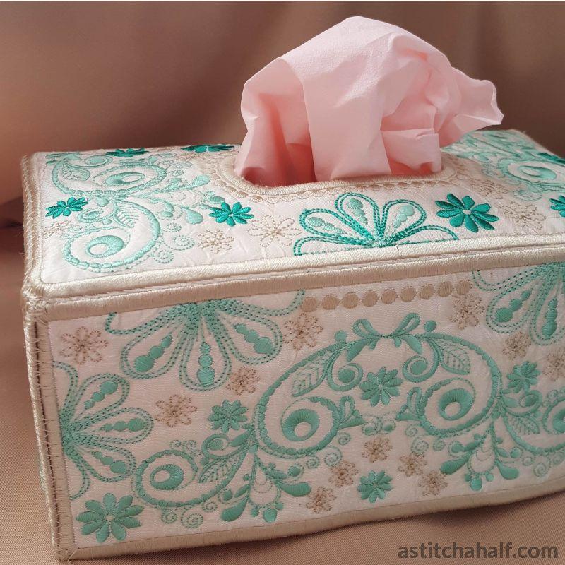 Forest Song Tissue Box Cover - aStitch aHalf