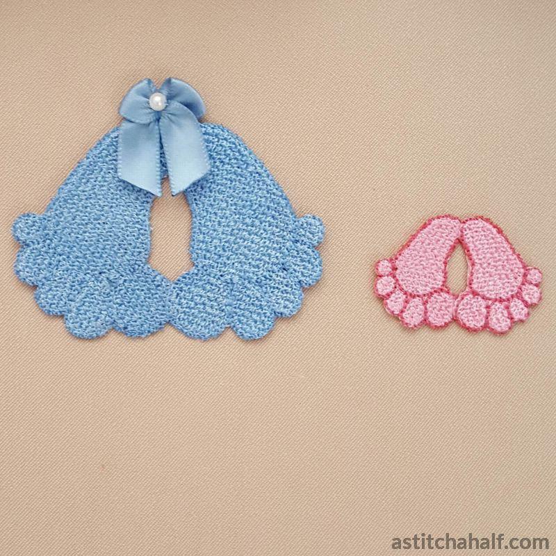 Freestanding Lace Baby Feet - aStitch aHalf