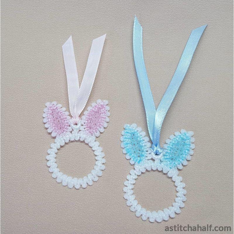 Freestanding Lace Bunny Earrings - aStitch aHalf