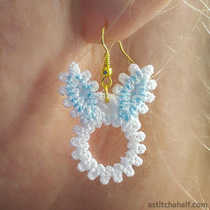 Freestanding Lace Bunny Earrings - aStitch aHalf