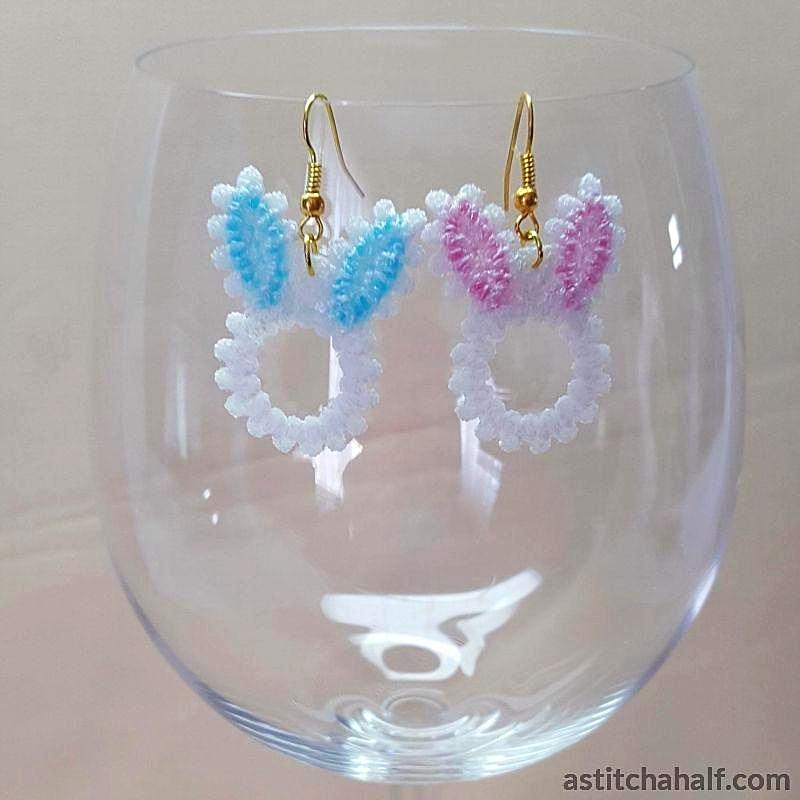 Freestanding Lace Bunny Earrings - aStitch aHalf