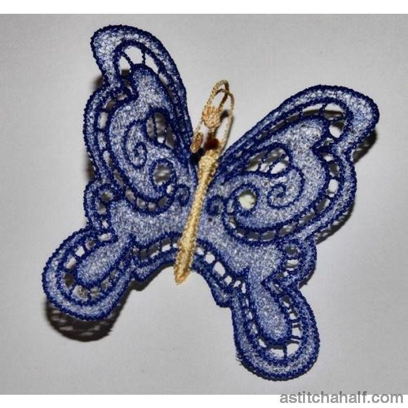 Freestanding Lace Butterfly Blue - aStitch aHalf