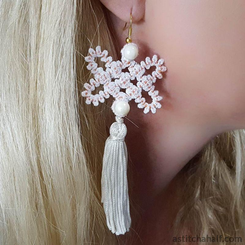 Freestanding Lace Celtic Knot Earrings - aStitch aHalf