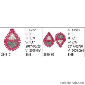 Freestanding Lace Fibonacci Earrings - aStitch aHalf