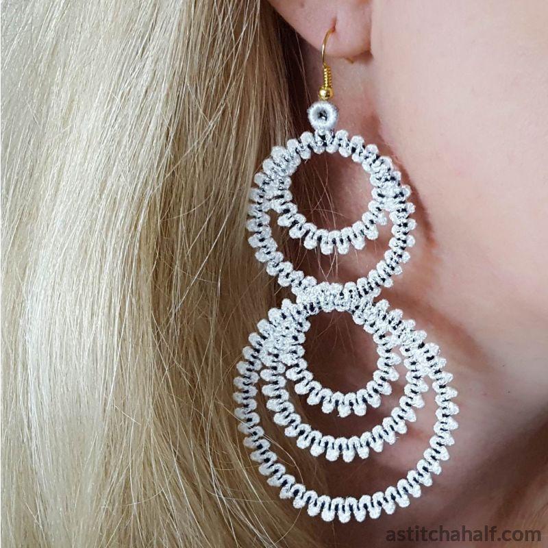 Freestanding Lace Hula Hoop Earrings - aStitch aHalf