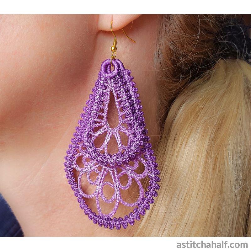 Freestanding Lace Loop Earrings - aStitch aHalf